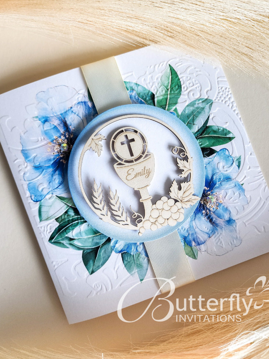 First Communion Invitation #23 with child's name engraved
