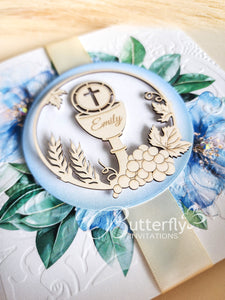 First Communion Invitation #23 with child's name engraved
