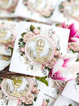 Load image into Gallery viewer, First Communion Invitation #25 with child's name engraved
