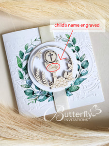 First Communion Invitation #22 with child's name engraved