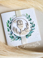 Load image into Gallery viewer, First Communion Invitation #22 with child&#39;s name engraved
