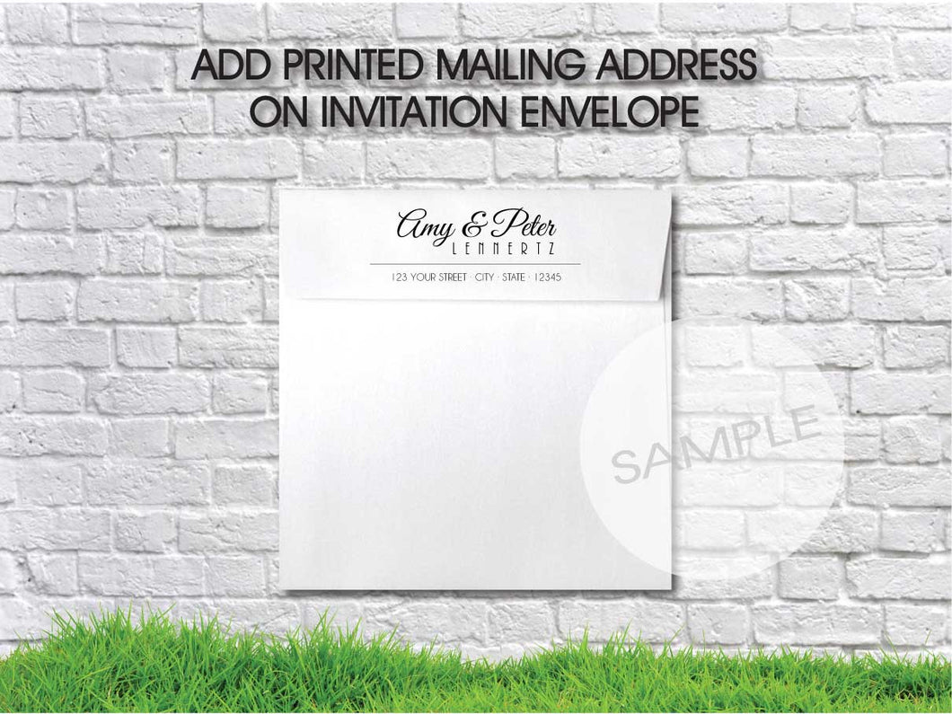 Printed return address on envelope